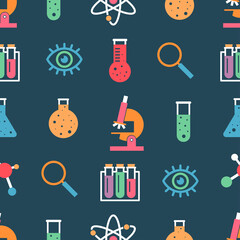 vector seamless pattern with education icons - back to school