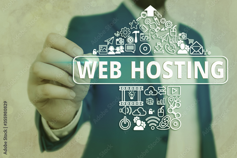 Poster handwriting text writing web hosting. conceptual photo business allowing access to a server to store
