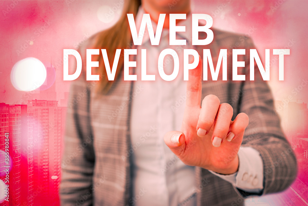 Poster handwriting text writing web development. conceptual photo work involved in developing a website for