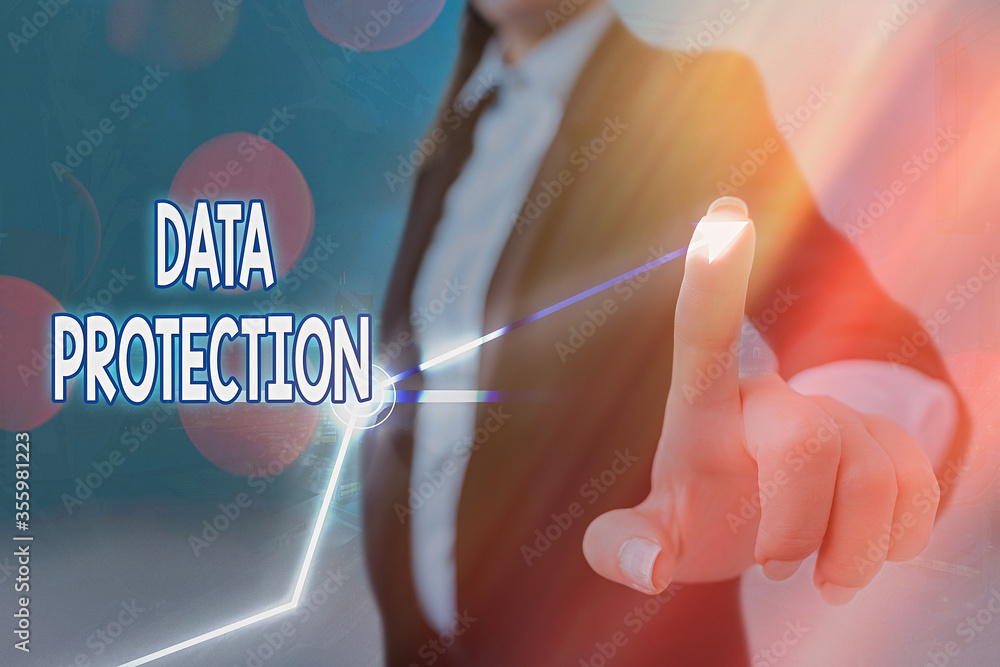 Poster text sign showing data protection. business photo text safeguarding information away from a possible