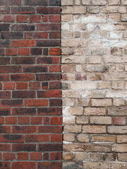 Dual coloured brick wall