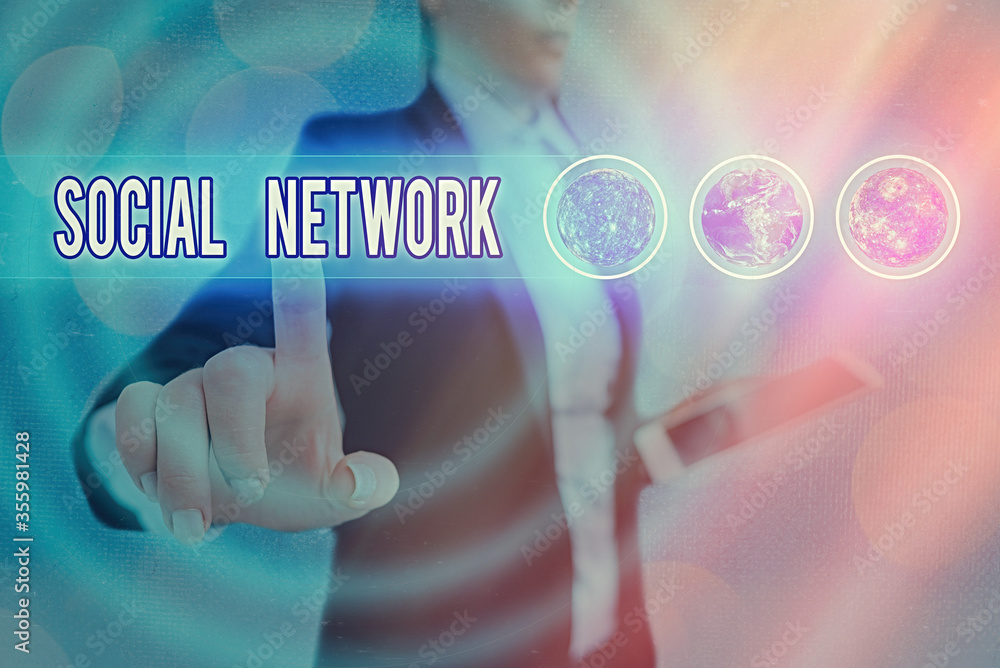 Poster word writing text social network. business photo showcasing a framework of individual linked by inte