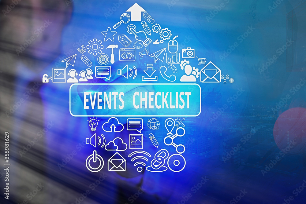 Poster writing note showing events checklist. business concept for invaluable tool for successfully managin