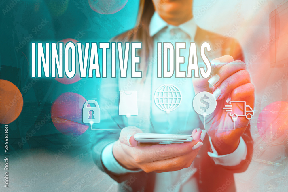 Poster handwriting text writing innovative ideas. conceptual photo concepts that are a better solution to m