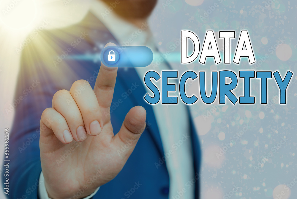 Aufkleber handwriting text data security. conceptual photo protected important an individualal data from unaut