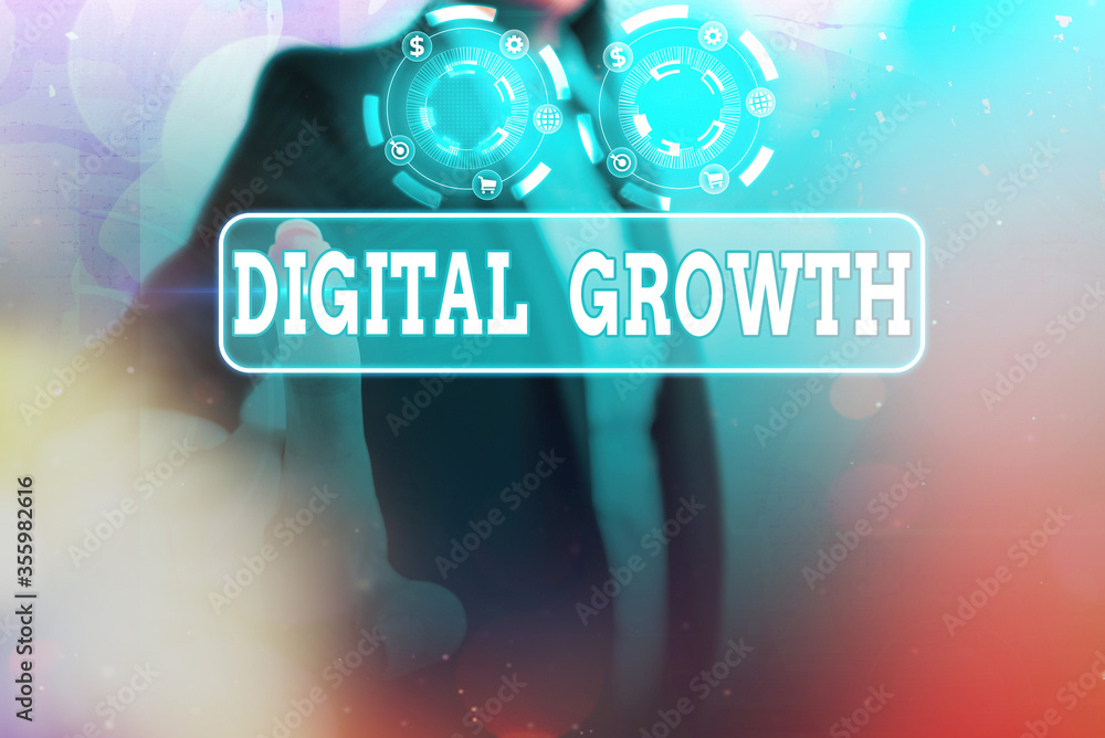 Poster conceptual hand writing showing digital growth. concept meaning early stages of business progress de