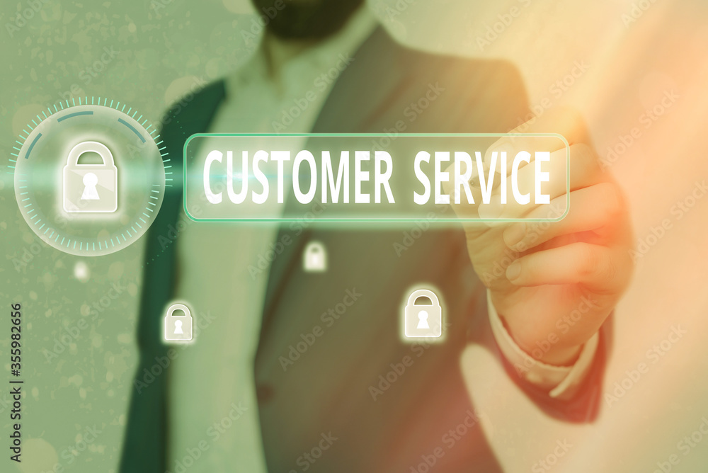 Poster handwriting text writing customer service. conceptual photo direct interaction with the consumers of