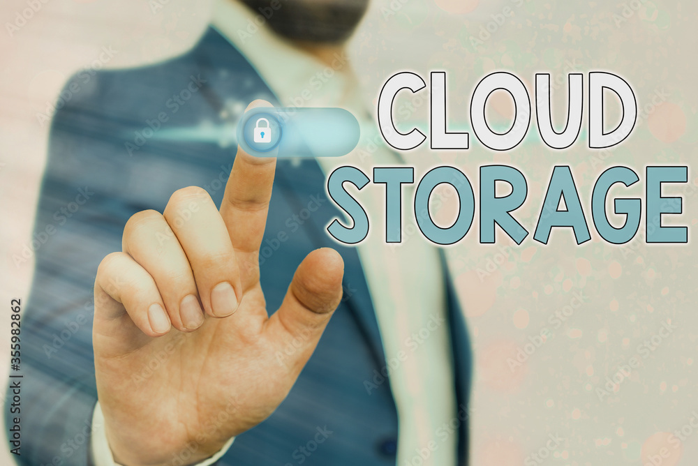 Poster handwriting text cloud storage. conceptual photo computing connect devices to cloud data on remote s