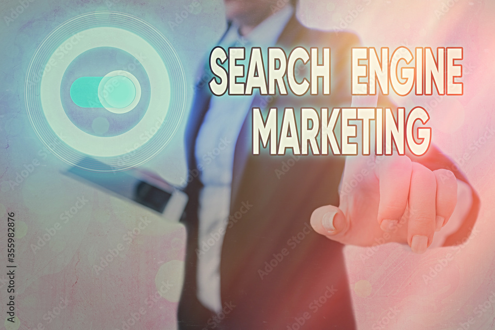 Poster conceptual hand writing showing search engine marketing. concept meaning online digital optimization