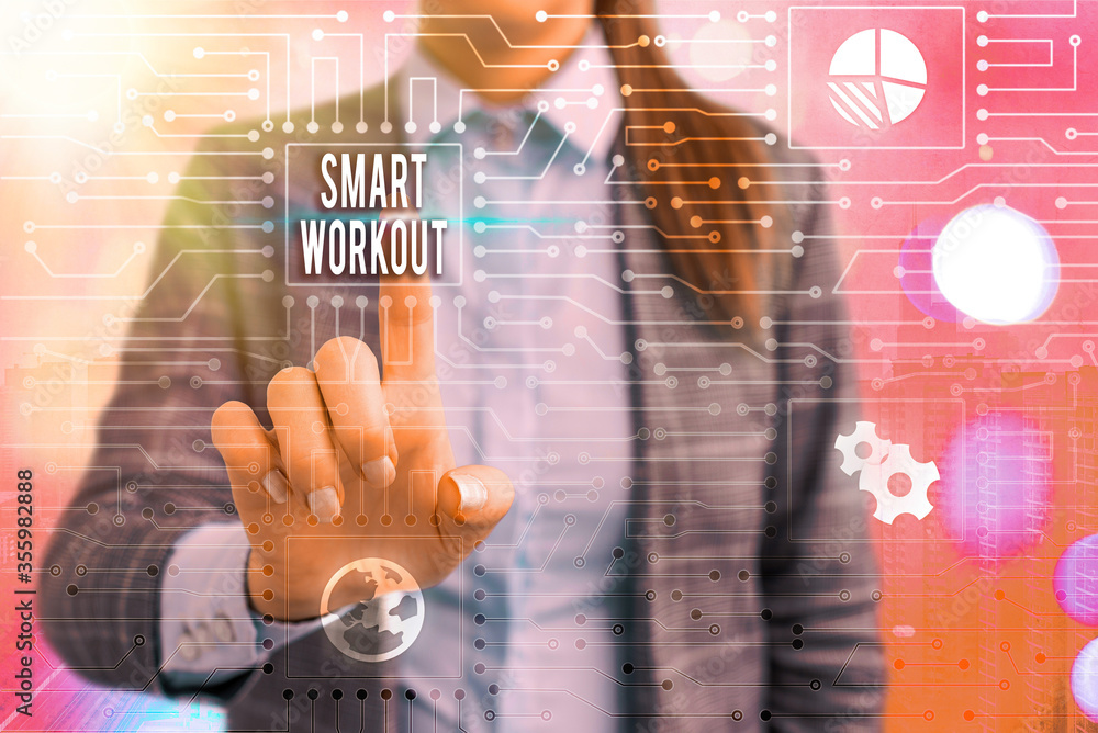 Poster text sign showing smart workout. business photo text properlydesigned exercise to maximize the muscl
