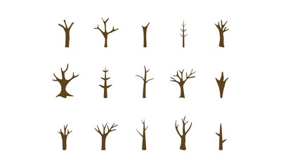 Tree without leaf set illustration vector