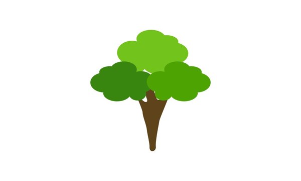 Tree with green leaf illustration vector logo