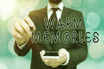Handwriting text Warm Memories. Conceptual photo reminiscing the unforgettable collection of past...