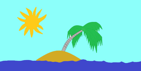 Fototapeta na wymiar tropical island vector illustration