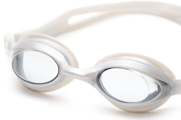 Swimming goggles on a white background