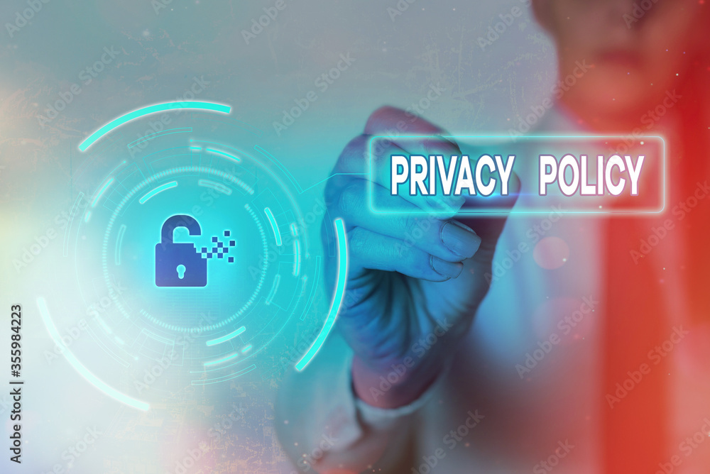 Poster conceptual hand writing showing privacy policy. concept meaning documentation regarding the manageme
