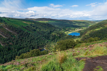 Fototapeta premium Hiking trail on top of the mountain in the valley of Glendalough