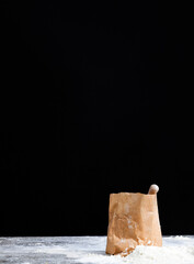 poured white wheat flour