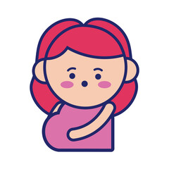 woman pregnancy kawaii line style