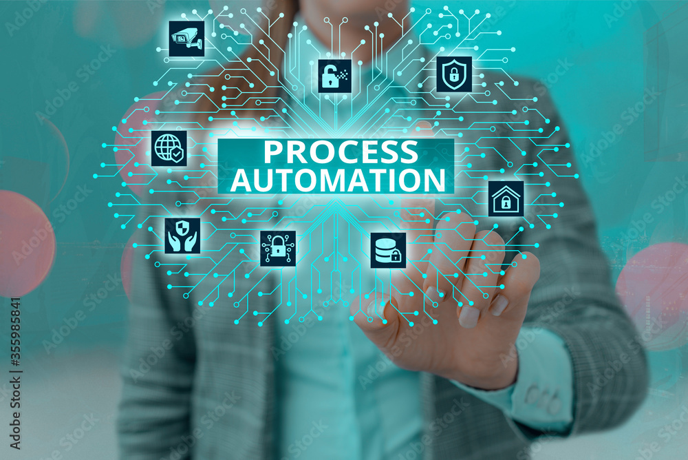 Poster handwriting text writing process automation. conceptual photo the use of technology to automate busi