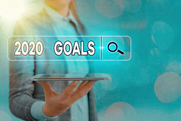 Text sign showing 2020 Goals. Business photo text a targeted list of ambitions that need to be...