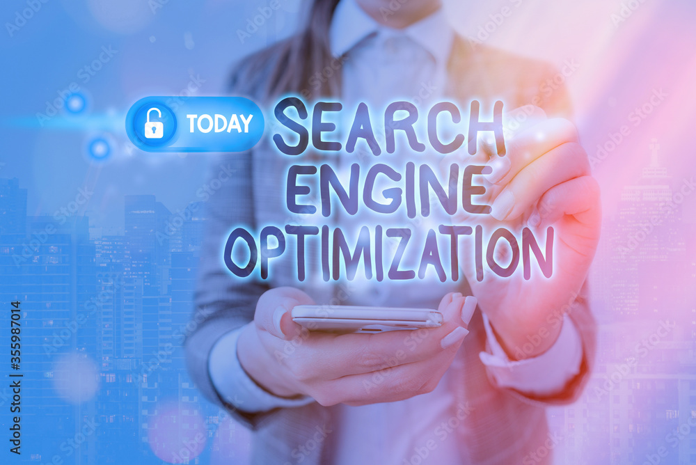 Poster handwriting text writing search engine optimization. conceptual photo increase of business website t