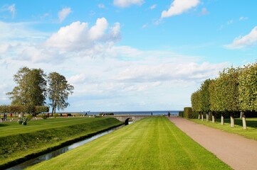 people walk in summer parks