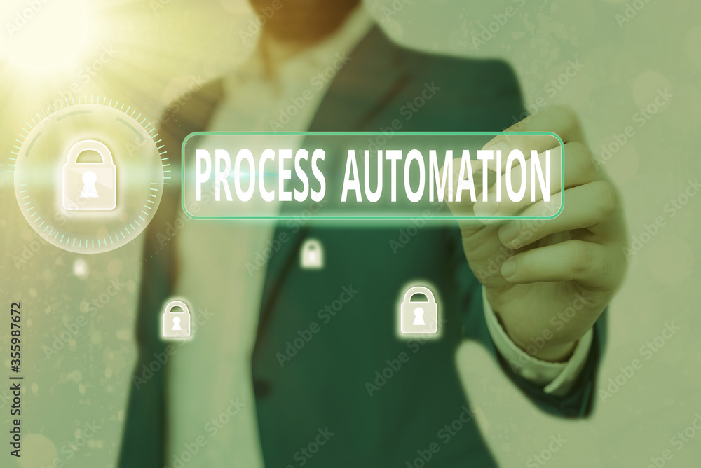 Poster handwriting text writing process automation. conceptual photo the use of technology to automate busi
