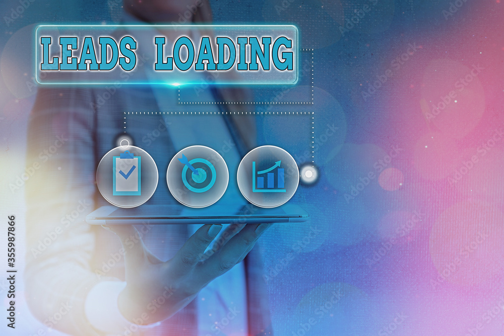 Poster text sign showing leads loading. business photo text initiating customer regards with the generating