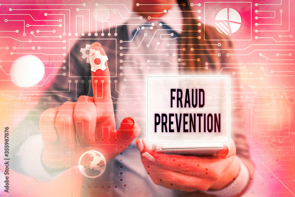 Poster handwriting text writing fraud prevention. conceptual photo to secure the enterprise and its process