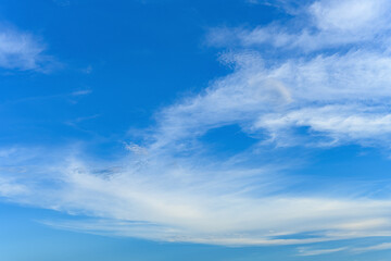 beautiful blue sky with white clouds in the afternoon horizontal composition