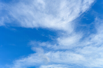 beautiful blue sky with white clouds in the afternoon horizontal composition