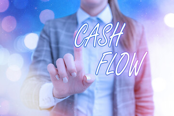 Handwriting text writing Cash Flow. Conceptual photo auditing the net amount of cash transferred...