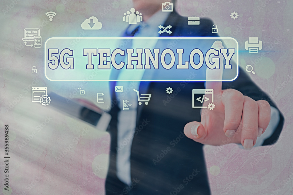 Poster conceptual hand writing showing 5g technology. concept meaning highspeed mobile internet, new genera