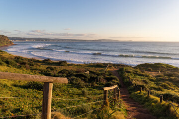 Pathway view towards Fishermans Beach, Sydney, Australia.