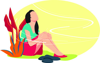 Sitting Woman Illustration