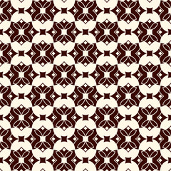 Floral mosaic tile ornament. Ethnic, tribal background. Ornamental seamless surface pattern. Repeated abstract flowers