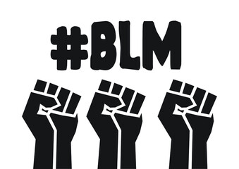 #BLM protest fists vector black and white