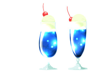 クリームソーダのイラスト素材