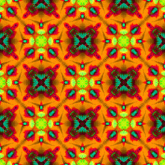 Medallion Traditional Surface. Orange, Red, Pink 