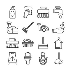 cleansing and desinfecting set icons