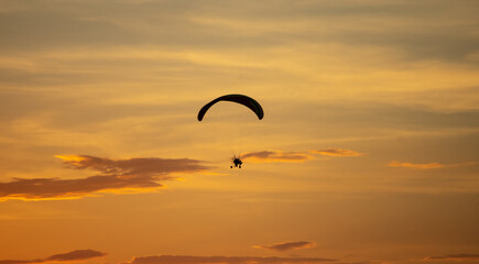 Paramotor sunset