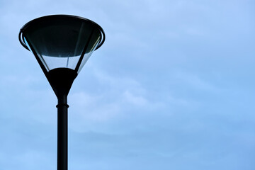 street lantern shaped cone general plan blue bachground