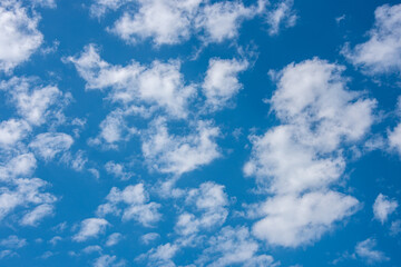 beautiful blue sky with white clouds texture background