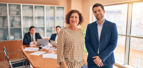 Business lawyers workers meeting at law firm office. Professional executive partners working on...