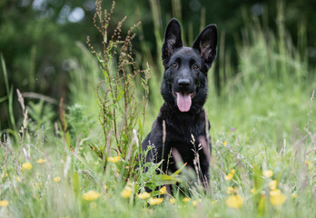 Black German shepherd puppy cute
