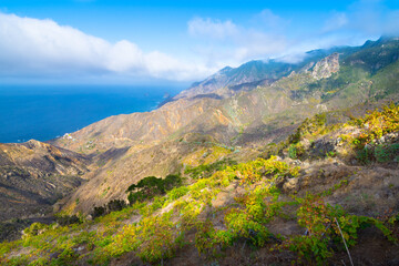 Fototapeta na wymiar Beautiful view of Anaga Mountains from Risco Magoje viewpoint - Santa Cruz de Tenerife, Canary Islands - Spain