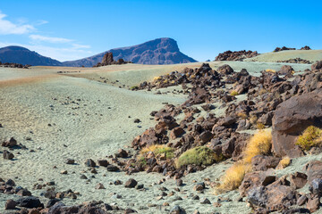 Beautiful view of Teide National Park from Mines of San José (Minas de San José) viewpoint -...