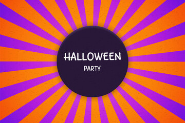 Purple and orange light rays background for a Halloween party.