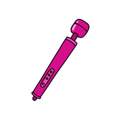 vibrator sex toy doodle icon, vector illustration